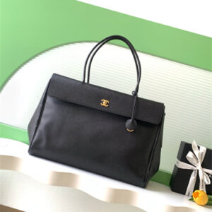 Chanel Large Shopping Bag Grained Calfskin & Gold-Tone Metal Black AS6289