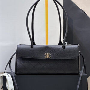 Chanel Small Shopping Bag Grained Calfskin & Gold-Tone Metal Black AS6288 TOP