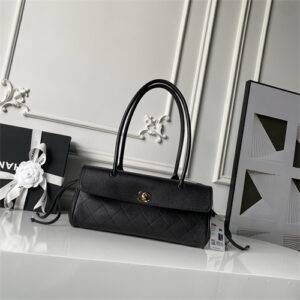 Chanel Small Shopping Bag Grained Calfskin & Gold-Tone Metal Black AS6288
