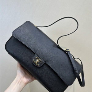 Chanel Maxi Flap Bag Medium Grained Calfskin & Gold Tone Metal Black AS6231 TOP
