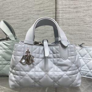 CD Small TOUJOURS BAG Macrocannage Calfskin Blue Glacier