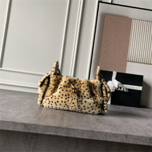 Chanel 25 Mini Handbag Pony Hari Fur,Lambskin & Gold Tone Metal Beige/Black AS5631