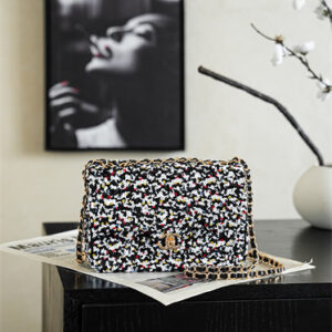 Chanel Flap Bag Sequins and Gold Tone Metal Multicolor Black AS4561