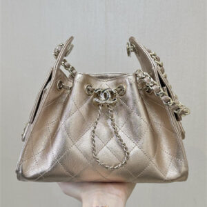 Chanel 25 Mini Handbag Grained Calfskin Gold Tone Metal Rose Gold Color AS5631 TOP