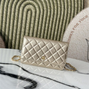 Chanel Wallet On Chain Iridescent Gold Lambskin Gold Tone Metal AP0250