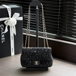 Chanel Evening Bag With Stones & Gold Tone Metal Black AS4297