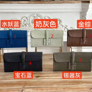 Hermes Jige 29 Clutch Bag Calfskin Embossed Crocodile Leather HS Color Options